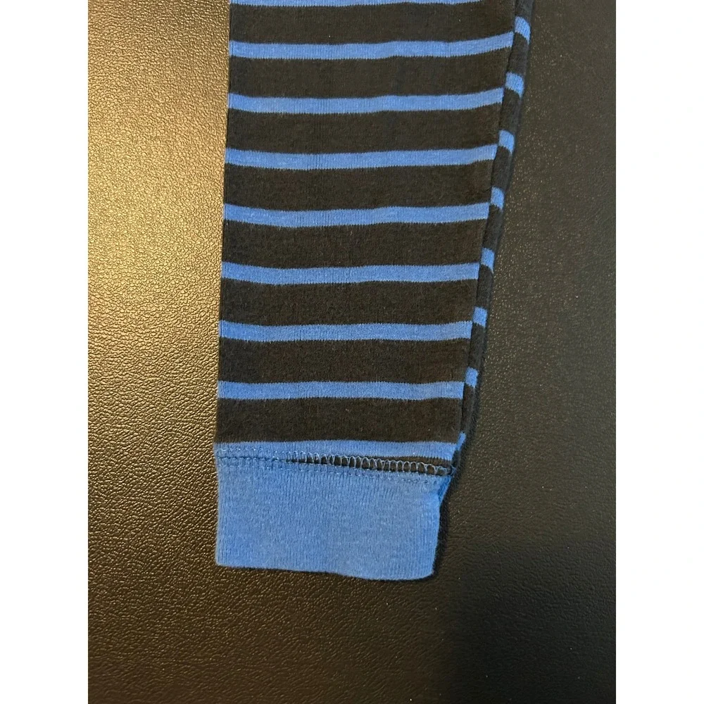 Blue and Black Striped Pajama Pants Ribbed Cuff Sleep Bottoms Kids Size 2T 1506